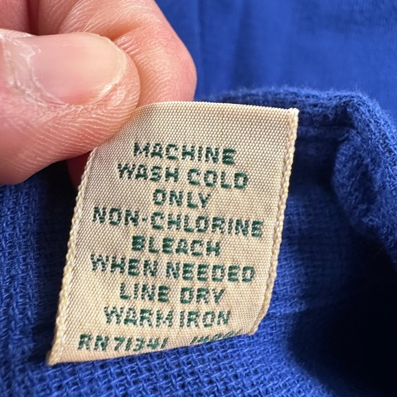 Vtg L.L.Bean Casual Cool Weave Button Down Shirt Men's Blue XLT Cotton USA - Picture 4 of 8